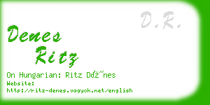 denes ritz business card